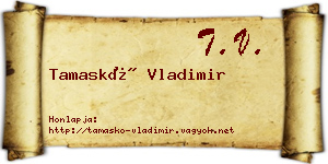 Tamaskó Vladimir névjegykártya
